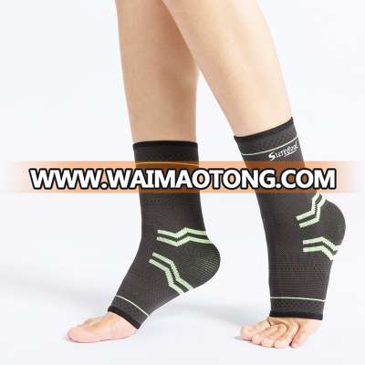 Silicone Sport Elastic Knitted Compression Ankle Sleeve Brace